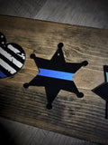 Personalized Thin Blue Line  6 Point Star Christmas Ornament Law Enforcement Sheriff Deputy