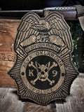 Personalized Badge Wood Cutout Sign for Law Enforcement