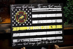 Dispatcher Thin Gold Line American Flag Quote Wood Sign 911 Emergency Dispatch Personalized