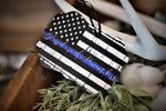 Blessed are the Peacemakers Thin Blue Line Metal Ornament American Flag Law Enforcement Matthew 5:9