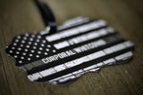 Correctional Officer Personalized Thin Grey Line Metal Ornament American Flag