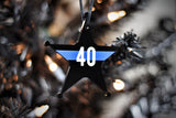 Personalized Thin Blue Line Christmas Ornament 5 point star Law Enforcement Sheriff Deputy