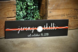 Thin Red Line Personalized Couple First Name Wood Sign Firefighter Wedding Engagement Anniversary