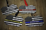 Correctional Officer Personalized Thin Grey Line Metal Ornament American Flag
