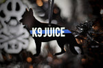 Thin Blue Line K9 Officer Personalized Acrylic Christmas Ornament Dog Shape K9 Unit Law Enforcement