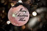 Merry Christmas Whore Glittered Glass Ornament