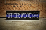 Thin Blue Line Personalized Wood Sign Desk Plaque Name Law Enforcement Gift EOW Optional