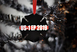 Personalized Firefighter Cross Acrylic Christmas Ornament Thin Red Line