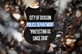 Thin Blue Line Badge Shape Acrylic Christmas Ornament Law Enforcement