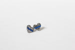 Thin Blue Line Glitter Heart Shape Earrings Law Enforcement