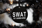 SWAT special weapons and tactics Personalized Black Metal Ornament  Law Enforcement
