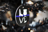 Personalized LOVE Police Officer or Deputy Sheriff Star Metal Christmas Ornament
