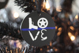 Personalized LOVE Police Officer or Deputy Sheriff Star Metal Christmas Ornament