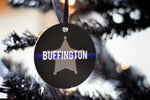 Personalized Thin Blue Line Metal Christmas Ornament for Law Enforcement