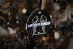 Personalized Thin Blue Line Memorial Angel Wing Fallen Officer Metal Christmas Ornament