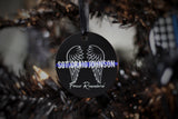 Personalized Thin Blue Line Memorial Angel Wing Fallen Officer Metal Christmas Ornament