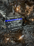 Blessed are the Peacemakers Ornament Thin Blue Line Law Enforcement Christmas Gift