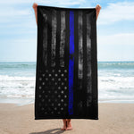 Thin Blue Line Flag Beach or Pool Towel