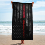 Thin Red Line Flag Beach or Pool Towel