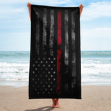 Thin Red Line Flag Beach or Pool Towel